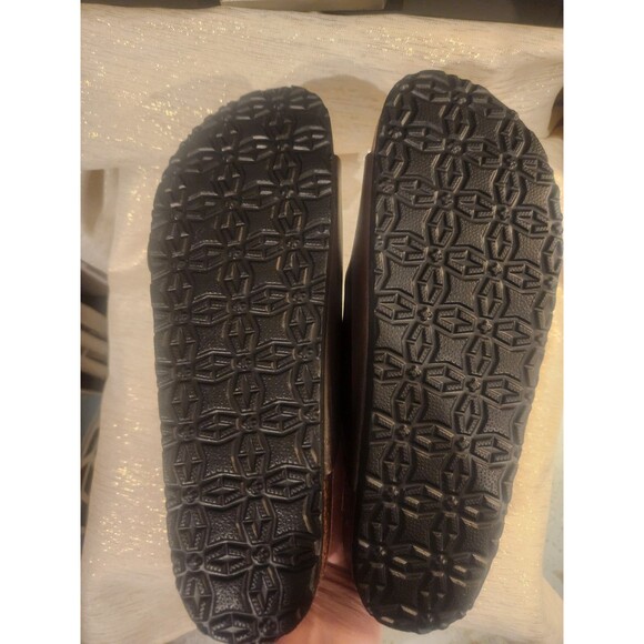 TF Star Brown Leather Unisex Flat Strap Sandals Adjustable Buckle Size 9 - Picture 5 of 6